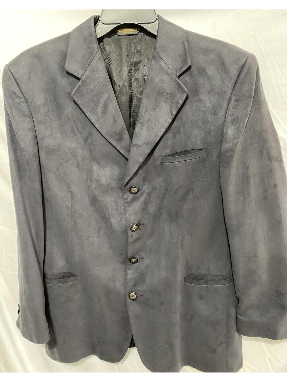 Alan Stuart Blazer Sport Coat Mens 42 Black Extremely Soft Great Condition